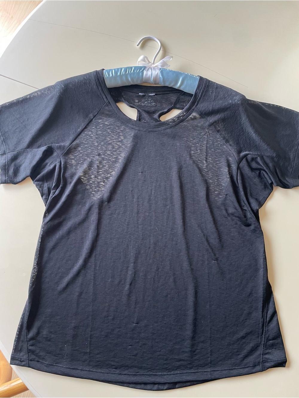 adidas Climalite Women's Black Short-Sleeve Crew racer back cutout size M